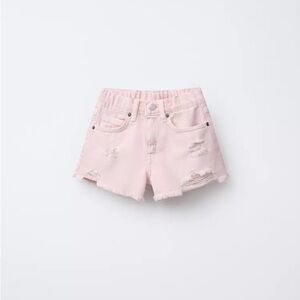 Zara Girls Pink Ripped‎ Denim Shorts Size: 9-10